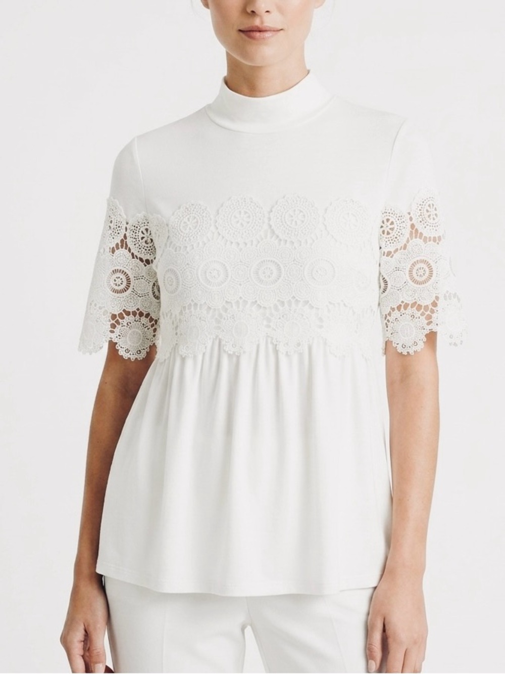 Eve & Maddie Off White Lace Blouse Size Large